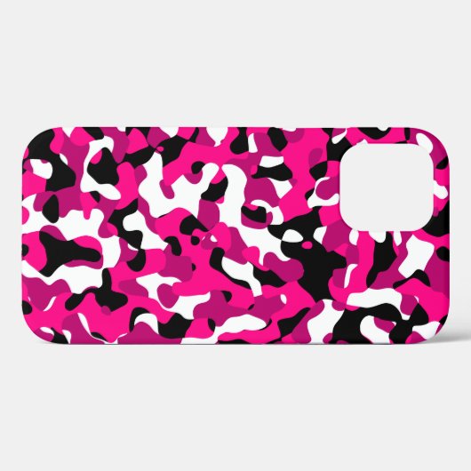 Schwarz-Rosa-Weiß-Camouflage Case-Mate iPhone Hülle (Rückseite (Horizontal))