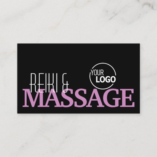 Schwarz-Rosa-Weiß, einfach mit Logo und Foto Visitenkarte (Vorderseite)