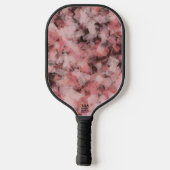 Schwarz-Rosa Weiß Moderne Geometrie Abstrakt Pickleball Schläger (Rückseite)