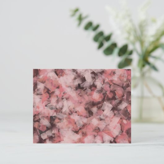 Schwarz-Rosa Weiß Moderne Geometrie Abstrakt Postkarte (Stehend Vorderseite)