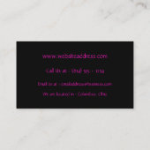 Schwarz/Rosa/Weiß Polka Dot Design Business Card Visitenkarte (Rückseite)