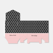 Schwarz-Rosa-Weiß-Quatrefolienmuster Geschenkschachtel (Ungefaltet)
