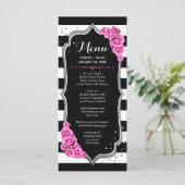 Schwarz-Rosa-Weiß-Silber-Menü-Karte Programm (Stehend Vorderseite)