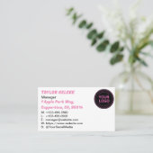 Schwarz-Rosa-Weiß Visitenkarte (Stehend Vorderseite)