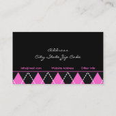 Schwarz-Rosa-weiße Raute, trendige Visitenkarten Visitenkarte (Rückseite)
