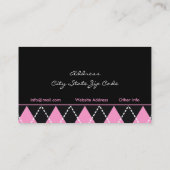 Schwarz-Rosa-weiße Raute, trendige Visitenkarten Visitenkarte (Rückseite)
