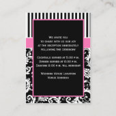 Schwarz-rosa-weiße Streifenschutzkarte Begleitkarte (Rückseite)