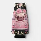 Schwarz-Rosa-Welpe im Auto Flaschenkühler (Vorderseite)