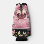 Schwarz-Rosa-Welpe im Auto Flaschenkühler (Rückseite)
