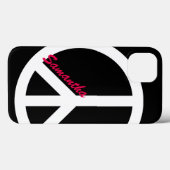 Schwarz-Rosa-Zeichen Case-Mate iPhone Hülle (Rückseite (Horizontal))