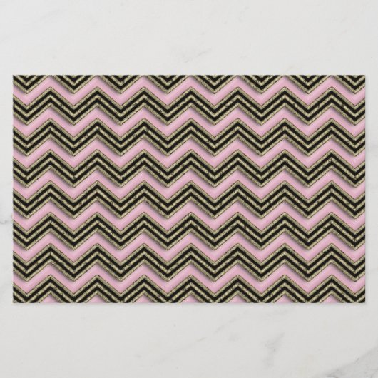 Schwarz-Rosa-Zigzag-Muster Briefpapier (Vorderseite)