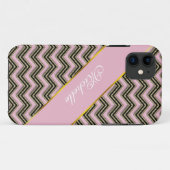 Schwarz-Rosa-Zigzag-Muster Case-Mate iPhone Hülle (Rückseite (Horizontal))