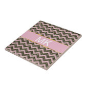 Schwarz-Rosa-Zigzag-Muster Fliese (Seite)