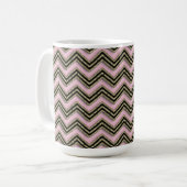 Schwarz-Rosa-Zigzag-Muster Kaffeetasse (Vorderseite Links)