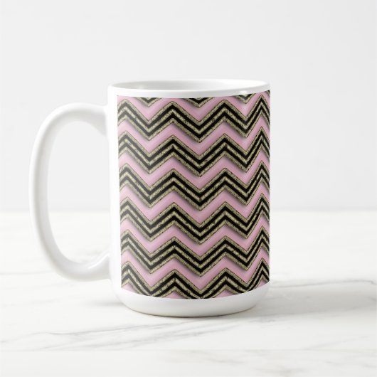 Schwarz-Rosa-Zigzag-Muster Kaffeetasse (Links)