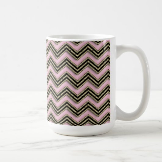 Schwarz-Rosa-Zigzag-Muster Kaffeetasse (Rechts)