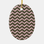 Schwarz-Rosa-Zigzag-Muster Keramik Ornament (Vorne)
