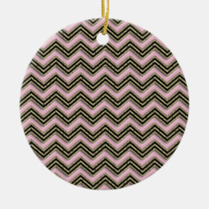 Schwarz-Rosa-Zigzag-Muster Keramikornament
