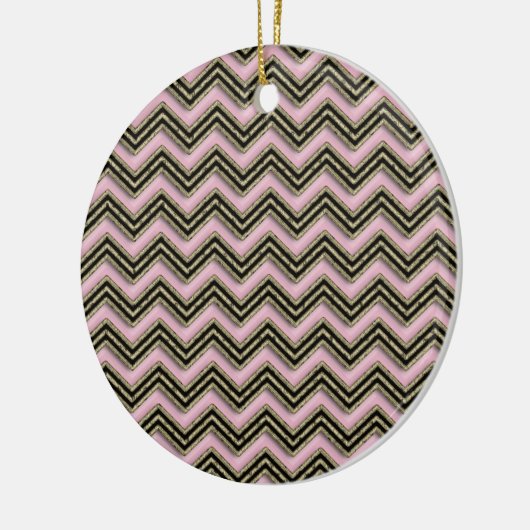 Schwarz-Rosa-Zigzag-Muster Keramikornament (Links)