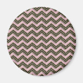Schwarz-Rosa-Zigzag-Muster Magnet (Vorne)