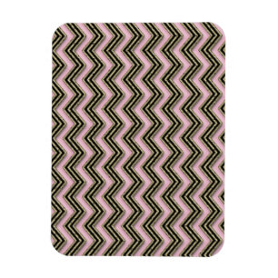 Schwarz-Rosa-Zigzag-Muster Magnet