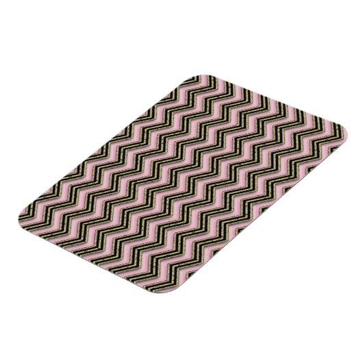 Schwarz-Rosa-Zigzag-Muster Magnet (Linke Seite)
