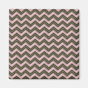 Schwarz-Rosa-Zigzag-Muster Magnet