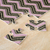 Schwarz-Rosa-Zigzag-Muster Puzzle (Seite)