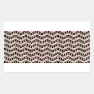 Schwarz-Rosa-Zigzag-Muster Rechteckiger Aufkleber