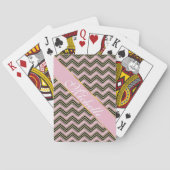 Schwarz-Rosa-Zigzag-Muster Spielkarten (Rückseite)