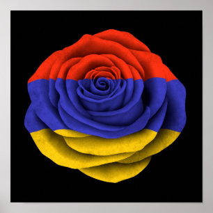 Schwarz-Rose-Flagge Armeniens Poster