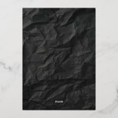 Schwarz/Rose Gold Foil Table Nr. 1 Folieneinladung (Rückseite)