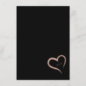 Schwarz & Rose Gold Glitzer Hochzeitsdetails Begleitkarte (Rückseite)