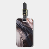 Schwarz-Rose-Gold-Hintergrund Gepäckanhänger (Vorderseite vertikal)