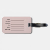 Schwarz-Rose-Gold-Hintergrund Gepäckanhänger (Rückseite horizontal)