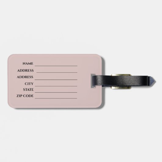 Schwarz-Rose-Gold-Hintergrund Gepäckanhänger (Rückseite horizontal)