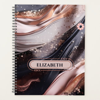 Schwarz-Rose-Gold-Hintergrund Planer