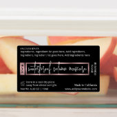 Schwarz & Rose Gold Lash Serum Kosmetische Tube Ma Etiketten (Befestigt)