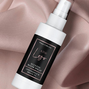 Schwarz-Rose-Gold-Logo-Spray-Flaschenetikett