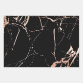 Schwarz-Rose-Gold-Marmor Geschenkpapier Set (Vorderseite 2)