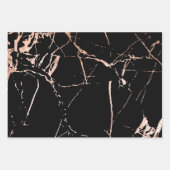 Schwarz-Rose-Gold-Marmor Geschenkpapier Set (Vorderseite)