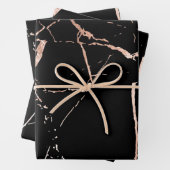 Schwarz-Rose-Gold-Marmor Geschenkpapier Set (Beispiel)