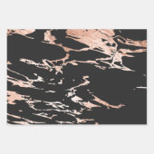 Schwarz-Rose-Gold-Marmor Geschenkpapier Set (Vorderseite 2)