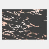 Schwarz-Rose-Gold-Marmor Geschenkpapier Set (Vorderseite 3)