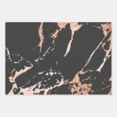 Schwarz-Rose-Gold-Marmor Geschenkpapier Set (Vorderseite 2)