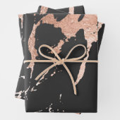 Schwarz-Rose-Gold-Marmor Geschenkpapier Set (Beispiel)