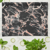 Schwarz & Rose Gold Marmor Küchentücher (Gefaltet)