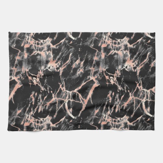 Schwarz & Rose Gold Marmor Küchentücher (Horizontal)