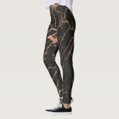 Schwarz-Rose-Gold-Marmorkleckse-Muster Leggings (Links)