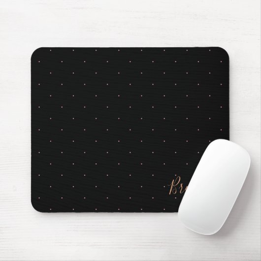 Schwarz-Rose-Gold-Muster Mousepad (Mit Mouse)